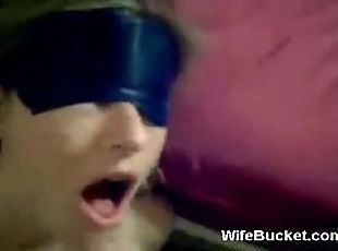 Blindfolded wife homemade sex tape