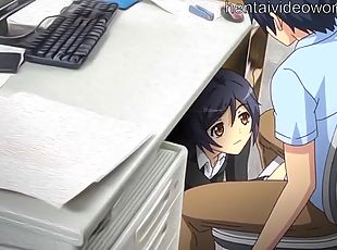 Hentai office sex with a beautiful couple